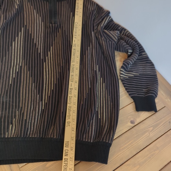 Vintage St. Croix Men’s Brown Black Ribbed 1/4 Zip Sweater - Picture 8 of 10